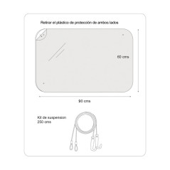 MAMPARA DE PROTECCIÓN ANTICONTAGIO SUSPENDIDA 90x60cm.
