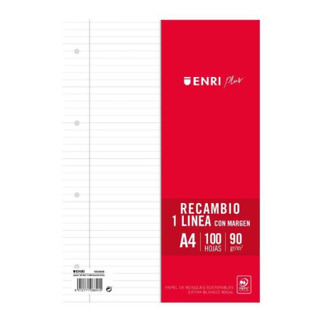 RECAMBIO 100H ENRI A4 HORIZONTAL CON MARGEN