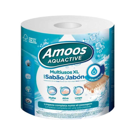 ROLLO PAPEL AMOOS AQUACTIVE JABÓN 50m