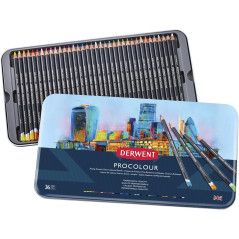CAJA DE METAL 36 LÁPICES DERWENT "PROCOLOUR"