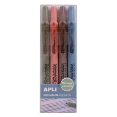 PACK 4 MARCADORES FLUORESTENTES APLI VINTAGE