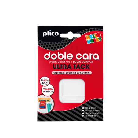 BLÍSTER 12 PIEZAS ADHESIVAS PLICO DOBLE CARA ULTRA TACK
